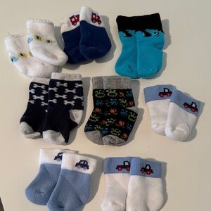 Assorted Baby Socks with Fun Patterns set of 8 newborn